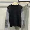 Cuello Redondo Color Contrastante Tejido Simple Otoño e Invierno Estilo Coreano Manga Larga Tejido Juvenil Casual Versátil Jersey Top Moderno