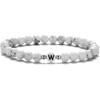 Pulsera de cuentas de turquesa blanca de 6 mm de venta caliente europea y americana, pulsera de letras para pareja para hombre, joyería de estación independiente transfronteriza