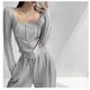 Camiseta de manga larga transfronteriza estilo europeo, americano, japonés y coreano para mujer, corta, ajustada, para chicas calientes, solo quieren usar como capa base, comercio exterior de Amazon