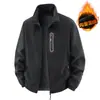 Jaqueta de Lã Polar Masculina Primavera e Outono Moda Elegante Cardigan Moletom Veludo Dupla Face À Prova de Frio e Quente Jaqueta para Meia-Idade e Idosos Tendência