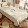 Toalha de mesa para sala de jantar estilo americano, à prova d'água, à prova de óleo, lavável, resistente ao calor, base de mesa de PVC, luxo leve, toque de alta qualidade, protetor de superfície de mesa de centro