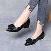 2023 Nueva Moda Otoño Punta Afilada Hebilla Cuadrada Elegantes Tacón Bajo Punta Sencilla Capa Vacuno Flats Mocasines Zapatos de Trabajo