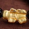 Pulsera de Obsidiana Oro Arena de Terciopelo Vietnamita Recolección de Fortuna Pulsera Pixiu para Hombre Pulsera de Ágata Ojo de Tigre Pulsera de Cuentas Transferencia para Mujer