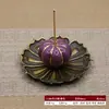 Suporte de Incenso de Lótus Colorido Transfronteiriço Bandeja de Incenso de Cerâmica Ornamento Queimador de Incenso Bandeja de Incenso Suporte de Incenso de Uso Duplo