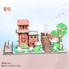 Castelo tridimensional de madeira montado requintado modelo crianças feito à mão diy construção quebra-cabeça meninas brinquedo atacado barraca