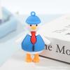 Chaveiro de Pato com Pescoço Torto Desenho Animado Boneco Estéreo de Borracha Macia Pingente de Bolsa Pato de Viagem Atividade de Empurrar Comercial Pequeno Presente
