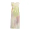 Verão 2026 Novo Estilo Europeu e Americano Moda Feminina Sexy Hot Girl Vestido de Malha de Seda Estampado 3672110