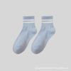 Calcetines de mujer de longitud media, calcetines de algodón de primavera y otoño, calcetines desodorante absorbentes de sudor, calcetines deportivos de yoga, calcetines blancos y negros de longitud media para mujer.