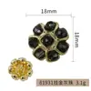 Botões de Liga de Zinco com Cristal Bordados à Mão com Pedras Preciosas Multicores, Botões Florais Vintage, Decoração de Roupas e Bolsas Estilo Chanel, Botões de Moda Dourados