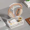 Bonito soporte rosa para auriculares de gaming, estante para pantalla montada en la cabeza, organizador y estante de exhibición para escritorio de computadora