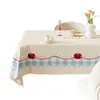 Toalha de mesa estilo ins, fresca e simples, à prova d'água, à prova de óleo, fácil de limpar, fofa para sala de estar e mesa de jantar em casa, toalha de mesa de centro fresca e simples