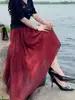 Falda de línea A de cintura alta para mujer, nuevo estilo de verano 2026, adelgazante, corte holgado, elegante, casual, falda larga para vacaciones en la playa