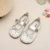 Zapatos de ballet planos con punta redonda y lazo para mujer, nuevos zapatos planos estilo coreano para primavera y otoño 2026, zapatos Mary Jane florales para estudiantes
