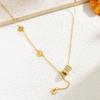 Colar Elegante de Aço Titânio Completo Galvanizado a Ouro 18K com Borla de Moeda de Cintura, Luxo Leve, Versátil, Mais Vendido, Direto do Fabricante