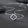 Silver City collar de trébol de cuatro hojas de amatista natural de plata de ley S925 colgante de trébol de cuatro hojas de diamante joya de cadena de clavícula de tendencia nacional