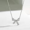 S925 Colar de Arco de Prata Esterlina Mulher Flash Diamante Pingente Luz de Nicho de Luxo Design All-match Clavícula Cadeia Presente para Namorada