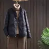 Jaqueta Leve de Penas para Mulheres 2026 Novo Estilo Artístico Gola Alta Casual Solta Moda Versátil Cor Sólida Emagrecedor Casaco Curto