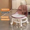 Taburete bajo con ruedas giratorias para uso doméstico, taburete suave popular para niños, diseño simple para costura, manicura, pedicura y tratamientos de belleza