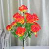 Fabricante de Flores Artificiais para Fotografia Atacado Flor Rosa Artificial Buquê de Flor de Seda Artificial Rosa Pêssego Rosa de Jardim Flor Artificial de 12 Cabeças