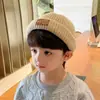 Gorro estiloso para niños de otoño e invierno, gorro versátil estilo coreano para primavera, gorro de lana para niños y niñas con personalidad única