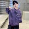 Sudadera para Niños Primavera 2026 Nueva Camiseta Base Deportiva Casual Infantil para Niños Mayores con Bolsillos Sudadera Camiseta Tie-Dye 8