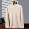 Suéter Masculino de Cashmere Liso com Gola Meio Alta, Novo Estilo Outono/Inverno, Suéter Masculino de Cashmere com Gola Alta Engrossado Quente Casual Camada Interna