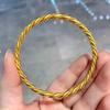 Pulsera Torcida de Oro Arena para Mujer, Latón Puro, Chapada en Oro, Conservación del Color, Herencia de Método Antiguo, Pulsera Cerrada de Moda, Regalo al por Mayor