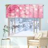 1 pieza moderno simple amor rosa cortina de cocina media cortina transfronteriza Navidad pequeña ventana decoración poliéster algodón Nuevo