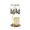 Set de Velas Navideñas con Aroma a Oro y Disco Delgado en Stock del Fabricante con Candelabro de Linterna Giratoria, Regalo Festivo para el Hogar