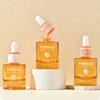 Botella de esencia líquida de patente con veta plateada de 30 ml, fondo grueso, doble anillo naranja blanco, botella de aceite esencial de 40 ml, botella cilíndrica con gotero