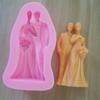 Molde de silicona para decoración de pastel con forma de pareja de novios boda vestido de novia mousse chocolate