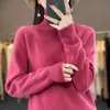 Nuevo suéter de cuello alto tejido para mujer de otoño e invierno, de manga larga, grueso, con hombros caídos, moderno, versátil, de corte holgado y favorecedor