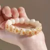 Pulseira de Gato Garra Imitação Jade Branco Bodhi Queimada a Carvão Cor Gradiente Ao Redor do Dedo Pulseira Macia de Disco Brinquedo Pulseira de Menina Estudante Tendência