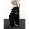 Pantalones deportivos transfronterizos para hombre y mujer, diseño de marca trendy de NL, pantalones largos, pierna ancha, deportivos, estilo americano vintage, corte holgado, estampado PP