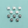 S925 Sterling Silver Tailandês Prata Redonda Quadrado Bênção Palavra Separada Beads Loose Beads Flat Beads DIY Hand-woven Bracelet Jóias Acessórios