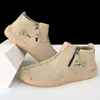 Botas Martin para Hombre Transfronterizas de Punto Otoño e Invierno Nuevas Talla Grande con Cremallera Botas de Hombre Casual para Exteriores Botas de Trabajo Cosidas a Mano