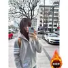 Sudadera con capucha a rayas de moda estilo americano, chaqueta cárdigan casual para primavera, otoño e invierno, sudadera de pareja de corte holgado de nicho