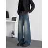 Calça Jeans Americana Retro Cruzada para Homens, Calça de Cintura Alta Larga e Relaxada com Caimento de Alta Qualidade, Calça Casual para Homens