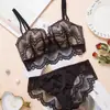 Conjunto de Sujetador Sexy para Reunión de Hombres Calientes Encaje Mano de Adán Sujetador Superior para Pecho Pequeño