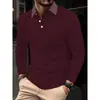 Comercio Exterior Primavera y Otoño Nueva Camisa Polo para Hombre Cuello Solapa Manga Larga Golf Casual Deportiva Top Camiseta de Color Contrastante