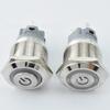 19mm con Anillo Lámpara Símbolo de Encendido Cabeza Plana Reset Interruptor Metálico 5 Pines Puede Ser Soldado/Ensamblado Cabeza Plana