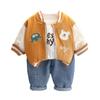 Traje de otoño para niños 2024 nuevo estilo extranjero bebé coche oso tres piezas bebé primavera y otoño hermosa marea