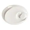 Pratos empilháveis estilo europeu, pratos para bolinhos imitação de porcelana com prato para molho, travessa criativa de camarão para banquetes, louça comercial para hotéis