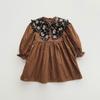 Vestido Feminino Estilo Retrô Francês de Nicho Coleção Primavera 2026, Gola Alta, Vestido Princesa Infantil de Manga Longa Estilo Corte, Moderno