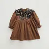 Vestido Feminino de Temperamento Retro Francês de Nicho Estilo Primavera 2026 Gola Alta Manga Longa de Corte Vestido Princesa Infantil Estiloso