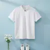 Camisa Polo com Meio Zíper de Secagem Rápida e Gola, Roupa de Trabalho para Esportes de Clube, Camisa Polo de Seda Gelada para Homens, Design Personalizado de Alto Padrão