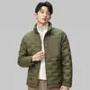 Jaqueta de Penas 90% Penugem de Pato Esportes ao Ar Livre Corta-Vento Jaqueta Puffer Solta Gola Alta Casaco de Inverno Jaqueta Leve Masculina