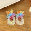 Aretes de rafia tejidos a mano primavera y verano nuevos aretes de temperamento dulce aretes de flores de atmósfera pastoral al por mayor