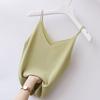 [7208 Repo] Talla grande Camisola Interior para Mujer Cuello en V Seda de Hielo Sexy Tejido de Punto con Hilo Corto