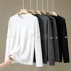 Nueva colección primavera y otoño 2026: Camisetas de manga larga para hombre, sudaderas y tops lisos de cuello redondo - versátiles y modernos